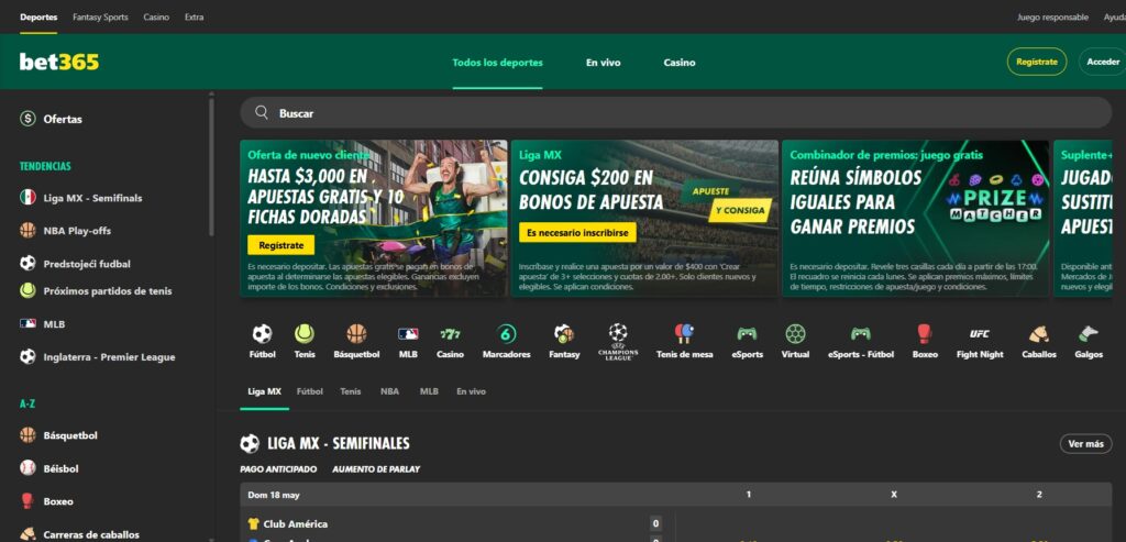 Apuestas en bet365 MX
